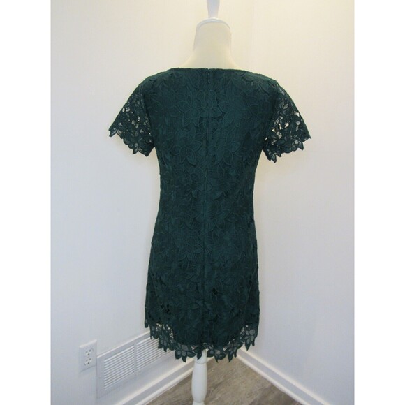 Ann Taylor Factory Womens Shift Dress Green Floral Lace Short Sleeve Size 2 NWT - Picture 3 of 16